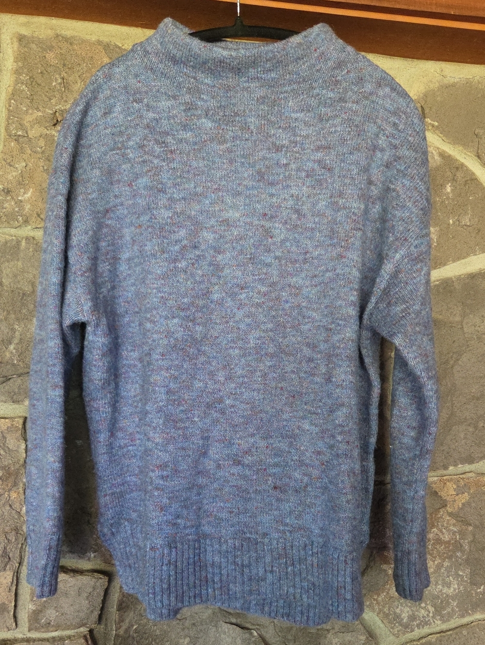 Well Worn Blue Heathered Turtleneck Sweater with Subtle Flecks